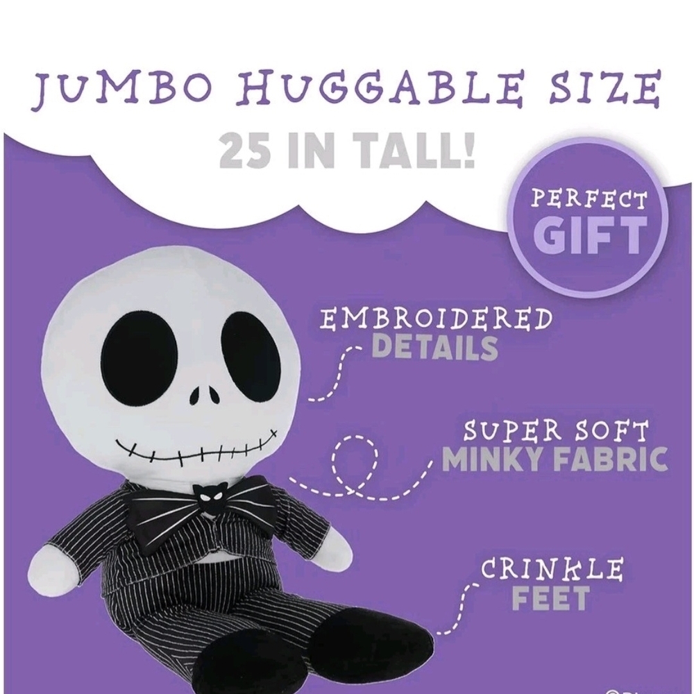 Disney Black and White Jack Skellington Plush
